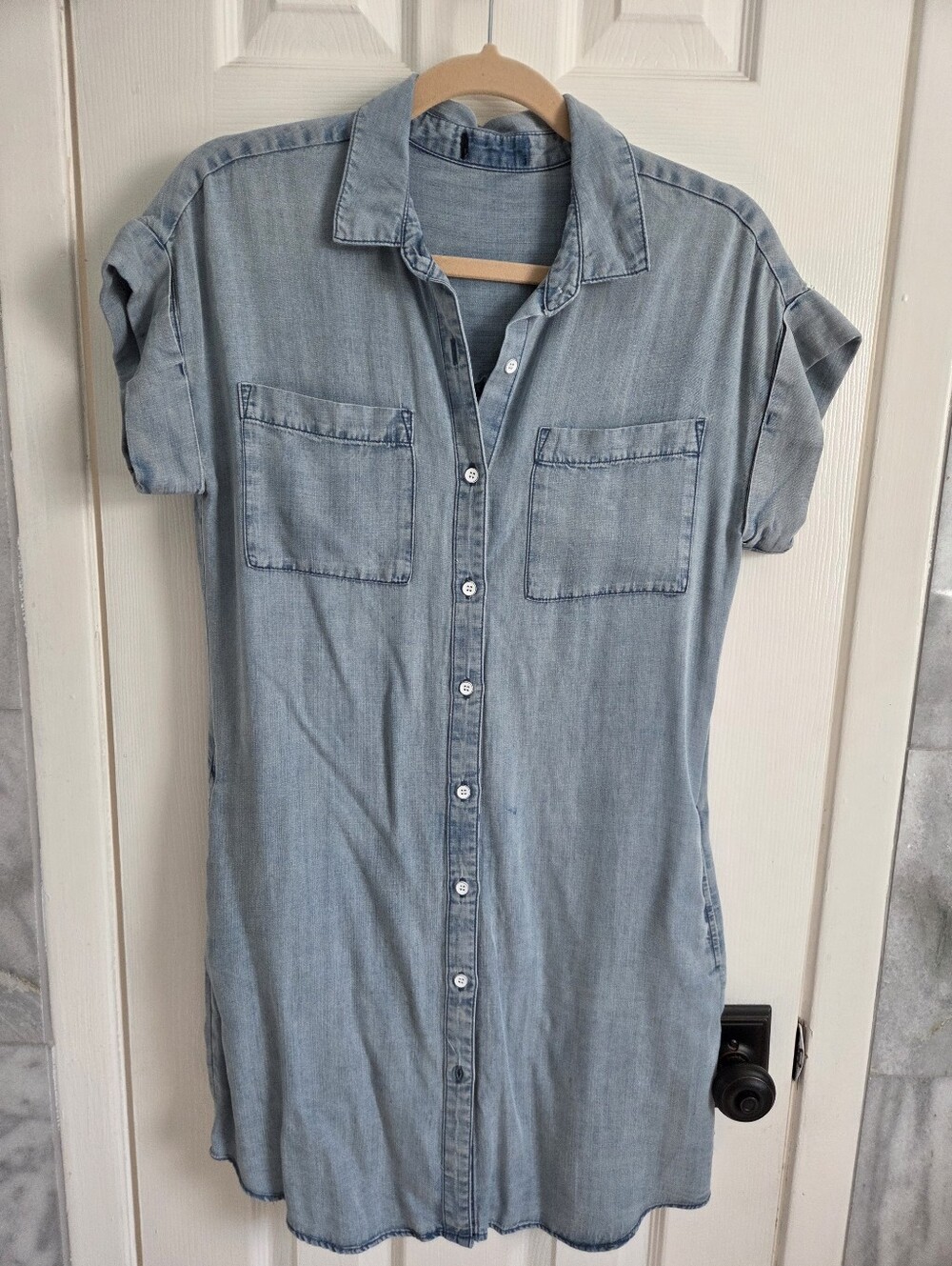 Light Blue Men's Denim Shirt Dress